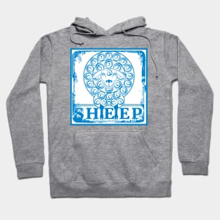 Blue white sheep Hoodie